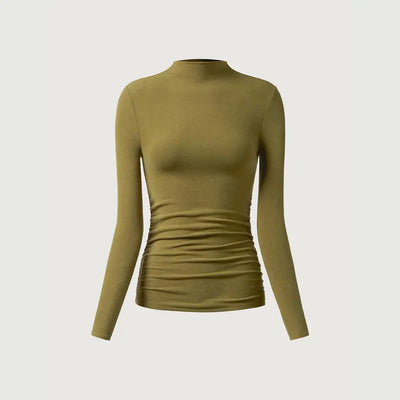 Azüria Thermal Ruched Mockneck Top