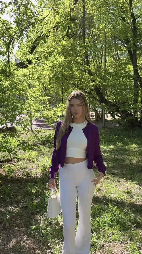 Azüria Cropped Button Cardigan