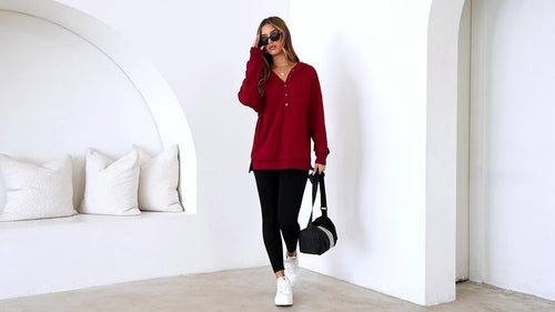 Azüria Oversized Quarter-Button Pullover