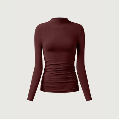 Azüria Thermal Ruched Mockneck Top
