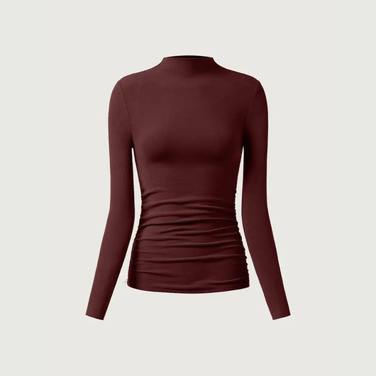 Azüria Thermal Ruched Mockneck Top